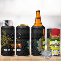 Personalised PNG Morobe Provins 4 in 1 Can Cooler Tumbler Papua New Guinea Plumeria Melanesian Pattern LT14 - Polynesian Pride