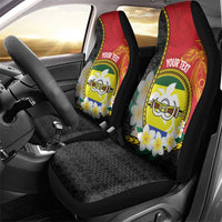 Personalised PNG Morobe Provins Car Seat Cover Papua New Guinea Plumeria Melanesian Pattern LT14 - Polynesian Pride