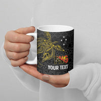 Personalised PNG Morobe Provins Ceramic Mug Papua New Guinea Plumeria Melanesian Pattern - Polynesian Pride
