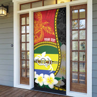 Personalised PNG Morobe Provins Door Cover Papua New Guinea Plumeria Melanesian Pattern LT14 - Polynesian Pride