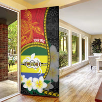 Personalised PNG Morobe Provins Door Cover Papua New Guinea Plumeria Melanesian Pattern LT14 - Polynesian Pride