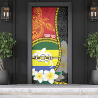 Personalised PNG Morobe Provins Door Cover Papua New Guinea Plumeria Melanesian Pattern LT14 - Polynesian Pride
