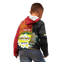 Personalised PNG Morobe Provins Kid Hoodie Papua New Guinea Plumeria Melanesian Pattern LT14 - Polynesian Pride