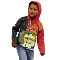 Personalised PNG Morobe Provins Kid Hoodie Papua New Guinea Plumeria Melanesian Pattern LT14 - Polynesian Pride