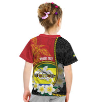 Personalised PNG Morobe Provins Kid T Shirt Papua New Guinea Plumeria Melanesian Pattern LT14 - Polynesian Pride