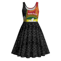 Personalised PNG Morobe Provins Midi Dress Papua New Guinea Plumeria Melanesian Pattern LT14 Red - Polynesian Pride