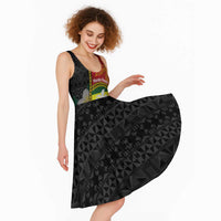 Personalised PNG Morobe Provins Midi Dress Papua New Guinea Plumeria Melanesian Pattern LT14 - Polynesian Pride