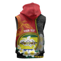 Personalised PNG Morobe Provins Sleeveless Hoodie Papua New Guinea Plumeria Melanesian Pattern LT14 - Polynesian Pride