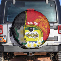 Personalised PNG Morobe Provins Spare Tire Cover Papua New Guinea Plumeria Melanesian Pattern LT14 Red - Polynesian Pride