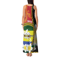 Personalised PNG Morobe Provins Tank Maxi Dress Papua New Guinea Plumeria Melanesian Pattern LT14 - Polynesian Pride