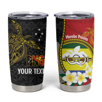 Personalised PNG Morobe Provins Tumbler Cup Papua New Guinea Plumeria Melanesian Pattern LT14 Red - Polynesian Pride
