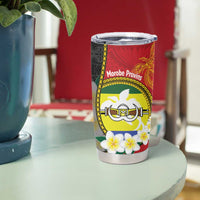Personalised PNG Morobe Provins Tumbler Cup Papua New Guinea Plumeria Melanesian Pattern LT14 - Polynesian Pride