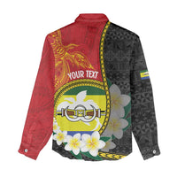 Personalised PNG Morobe Provins Women Casual Shirt Papua New Guinea Plumeria Melanesian Pattern LT14 - Polynesian Pride