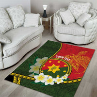 Personalised PNG Isten Hailans Provins Area Rug Papua New Guinea Plumeria Melanesian Pattern LT14 - Polynesian Pride