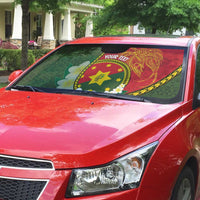 Personalised PNG Isten Hailans Provins Auto Sun Shade Papua New Guinea Plumeria Melanesian Pattern LT14 - Polynesian Pride