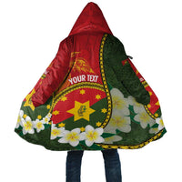Personalised PNG Isten Hailans Provins Cloak Papua New Guinea Plumeria Melanesian Pattern LT14 Unisex Green - Polynesian Pride