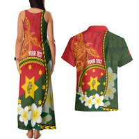 Personalised PNG Isten Hailans Provins Couples Matching Tank Maxi Dress and Hawaiian Shirt Papua New Guinea Plumeria Melanesian Pattern LT14 - Polynesian Pride