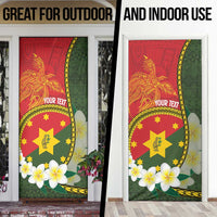 Personalised PNG Isten Hailans Provins Door Cover Papua New Guinea Plumeria Melanesian Pattern LT14 - Polynesian Pride