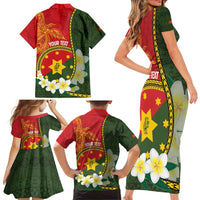 Personalised PNG Isten Hailans Provins Family Matching Short Sleeve Bodycon Dress and Hawaiian Shirt Papua New Guinea Plumeria Melanesian Pattern LT14 - Polynesian Pride