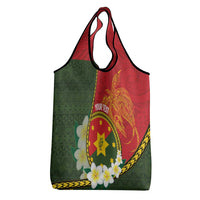 Personalised PNG Isten Hailans Provins Grocery Bag Papua New Guinea Plumeria Melanesian Pattern LT14 - Polynesian Pride