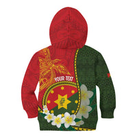 Personalised PNG Isten Hailans Provins Kid Hoodie Papua New Guinea Plumeria Melanesian Pattern LT14 - Polynesian Pride
