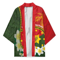 Personalised PNG Isten Hailans Provins Kimono Papua New Guinea Plumeria Melanesian Pattern LT14 Unisex Green - Polynesian Pride