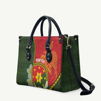 Personalised PNG Isten Hailans Provins Leather Bag Papua New Guinea Plumeria Melanesian Pattern LT14 - Polynesian Pride