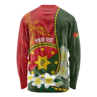 Personalised PNG Isten Hailans Provins Long Sleeve Shirt Papua New Guinea Plumeria Melanesian Pattern LT14 - Polynesian Pride