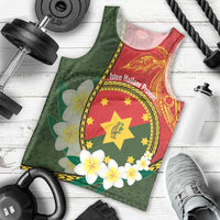 Personalised PNG Isten Hailans Provins Men Tank Top Papua New Guinea Plumeria Melanesian Pattern LT14 - Polynesian Pride