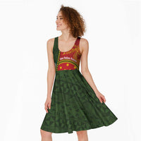 Personalised PNG Isten Hailans Provins Midi Dress Papua New Guinea Plumeria Melanesian Pattern LT14 - Polynesian Pride
