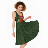 Personalised PNG Isten Hailans Provins Midi Dress Papua New Guinea Plumeria Melanesian Pattern LT14 - Polynesian Pride