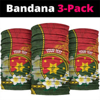 Personalised PNG Isten Hailans Provins Neck Gaiter Papua New Guinea Plumeria Melanesian Pattern LT14 package One Size: 25*50cm Green - Polynesian Pride