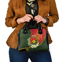 Personalised PNG Isten Hailans Provins Shoulder Handbag Papua New Guinea Plumeria Melanesian Pattern LT14 - Polynesian Pride