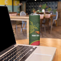 Personalised PNG Isten Hailans Provins Skinny Tumbler Papua New Guinea Plumeria Melanesian Pattern LT14 - Polynesian Pride