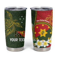 Personalised PNG Isten Hailans Provins Tumbler Cup Papua New Guinea Plumeria Melanesian Pattern LT14 Green - Polynesian Pride