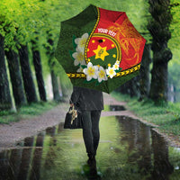 Personalised PNG Isten Hailans Provins Umbrella Papua New Guinea Plumeria Melanesian Pattern LT14 - Polynesian Pride