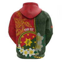 Personalised PNG Isten Hailans Provins Zip Hoodie Papua New Guinea Plumeria Melanesian Pattern LT14 - Polynesian Pride