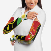 Personalised PNG Sauten Hailans Arm Sleeves Papua New Guinea Plumeria Melanesian Pattern LT14 - Polynesian Pride