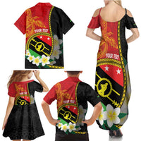 Personalised PNG Sauten Hailans Family Matching Summer Maxi Dress and Hawaiian Shirt Papua New Guinea Plumeria Melanesian Pattern LT14 - Polynesian Pride