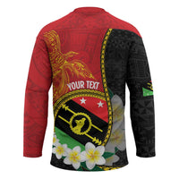 Personalised PNG Sauten Hailans Hockey Jersey Papua New Guinea Plumeria Melanesian Pattern LT14 - Polynesian Pride