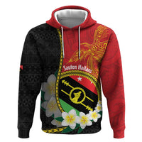 Personalised PNG Sauten Hailans Hoodie Papua New Guinea Plumeria Melanesian Pattern LT14 Pullover Hoodie Red - Polynesian Pride