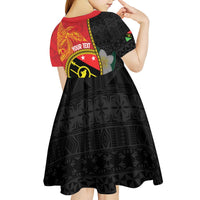 Personalised PNG Sauten Hailans Kid Short Sleeve Dress Papua New Guinea Plumeria Melanesian Pattern LT14 - Polynesian Pride