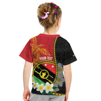 Personalised PNG Sauten Hailans Kid T Shirt Papua New Guinea Plumeria Melanesian Pattern LT14 - Polynesian Pride