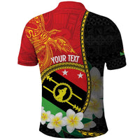 Personalised PNG Sauten Hailans Polo Shirt Papua New Guinea Plumeria Melanesian Pattern LT14 - Polynesian Pride