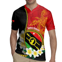Personalised PNG Sauten Hailans Rugby Jersey Papua New Guinea Plumeria Melanesian Pattern - Polynesian Pride