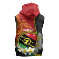 Personalised PNG Sauten Hailans Sleeveless Hoodie Papua New Guinea Plumeria Melanesian Pattern LT14 - Polynesian Pride
