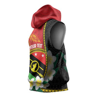 Personalised PNG Sauten Hailans Sleeveless Hoodie Papua New Guinea Plumeria Melanesian Pattern LT14 - Polynesian Pride