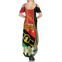 Personalised PNG Sauten Hailans Summer Maxi Dress Papua New Guinea Plumeria Melanesian Pattern LT14 - Polynesian Pride