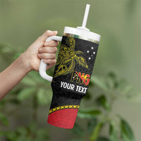 Personalised PNG Sauten Hailans Tumbler With Handle Papua New Guinea Plumeria Melanesian Pattern LT14 - Polynesian Pride