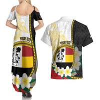Personalised PNG Madang Provins Couples Matching Summer Maxi Dress and Hawaiian Shirt Papua New Guinea Plumeria Melanesian Pattern LT14 - Polynesian Pride